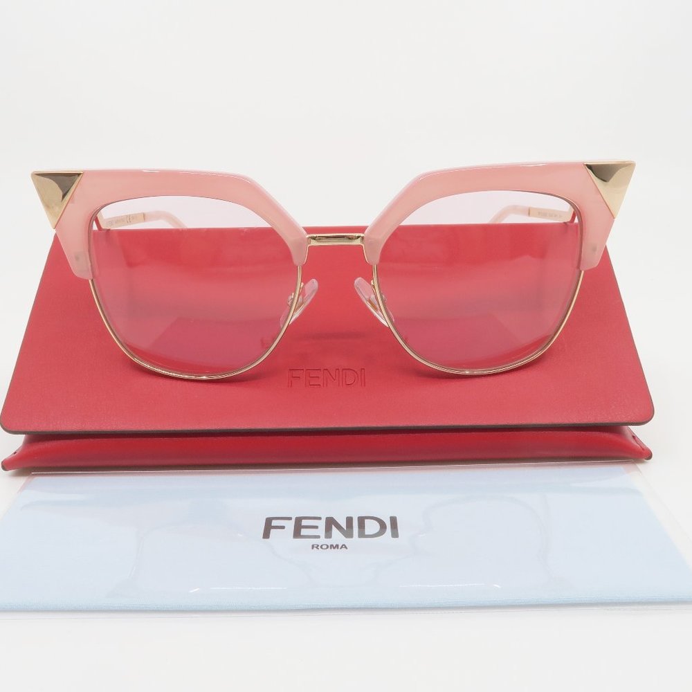 Fendi Cat Eye Pink & Rose Gold Metal FF0149/S 54mm - Picture 1 of 6
